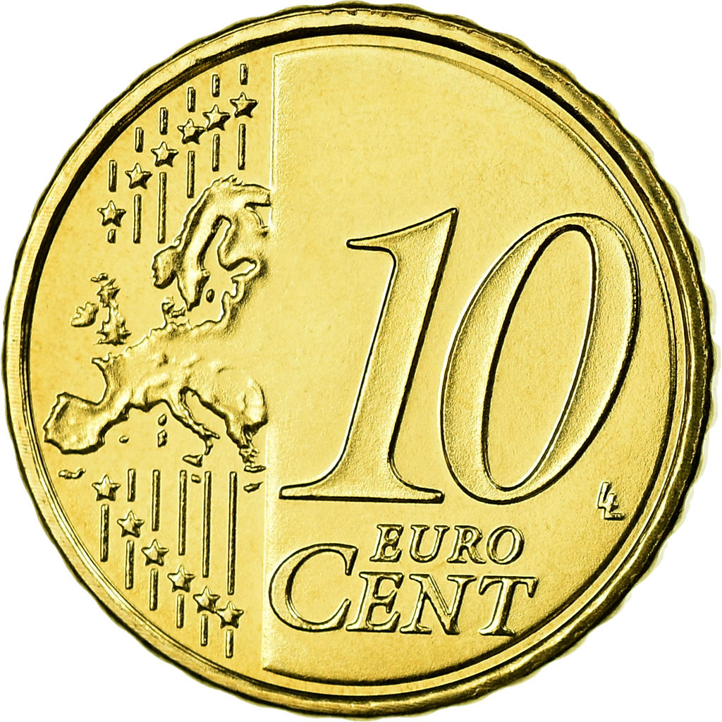 Niederlande, 10 Euro Cent, 2010, STGL, Messing, KM:268