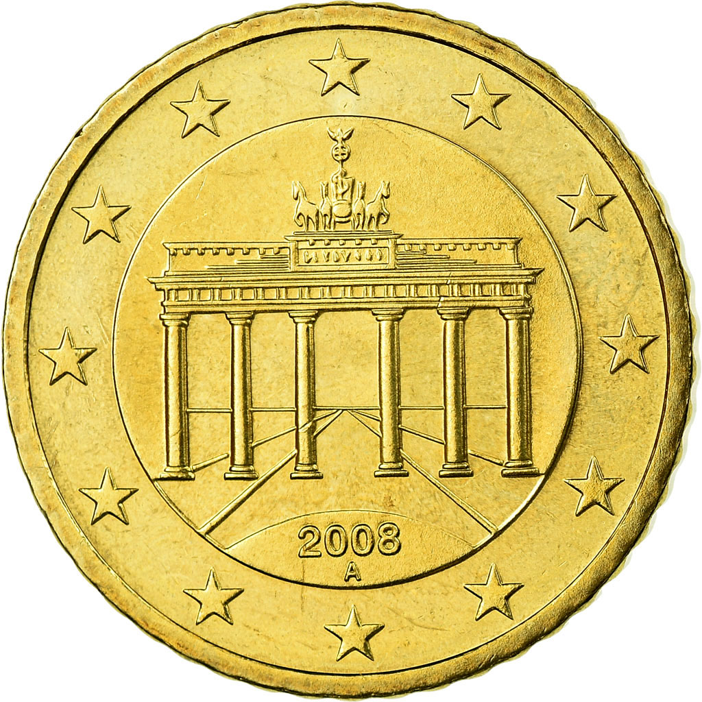 Bundesrepublik Deutschland, 50 Euro Cent, 2008, UNZ, Messing, KM:256