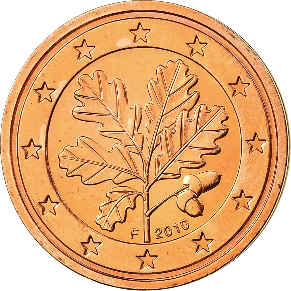 Bundesrepublik Deutschland, 2 Euro Cent, 2010, UNZ, Copper Plated Steel, KM:208