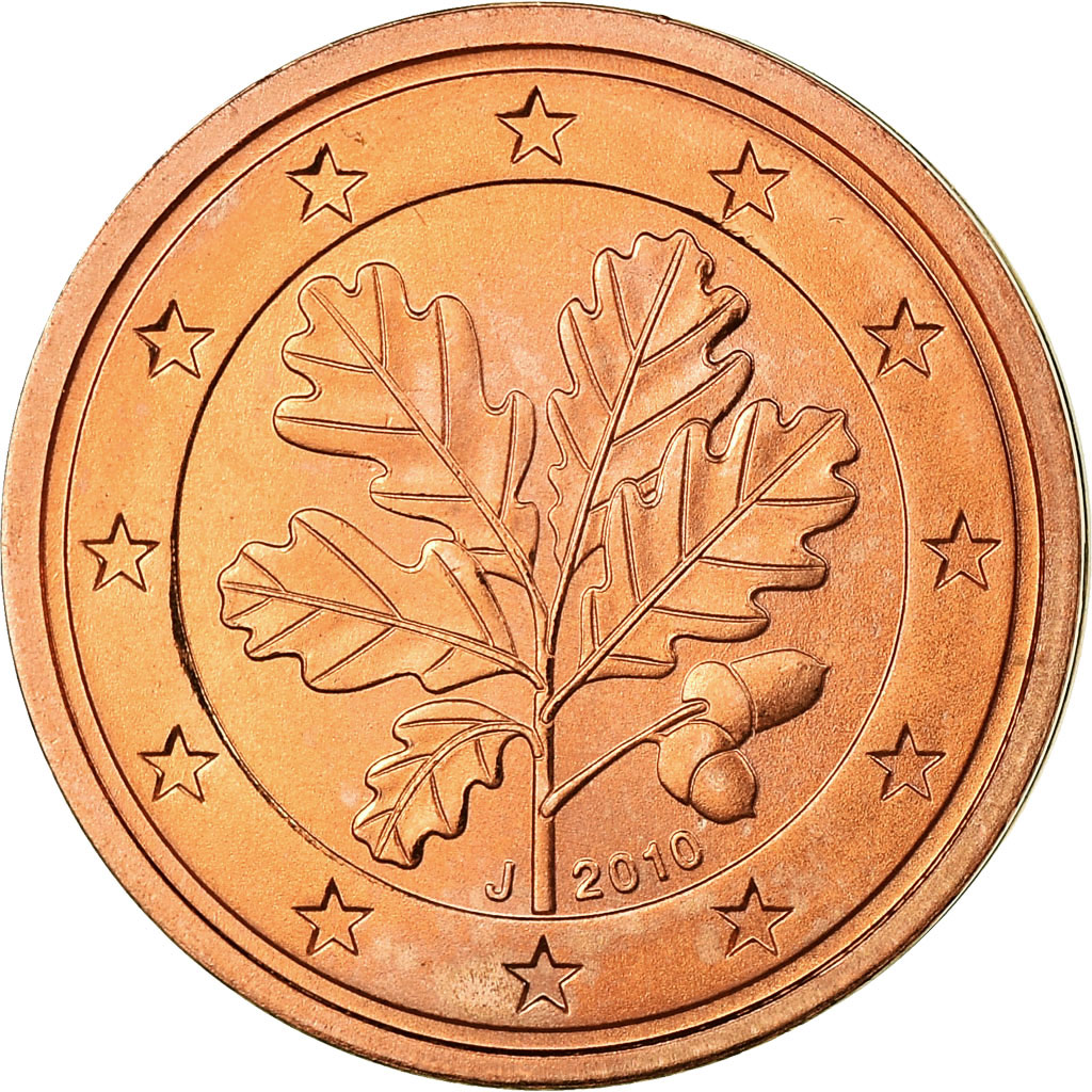 Bundesrepublik Deutschland, 2 Euro Cent, 2010, UNZ, Copper Plated Steel, KM:208