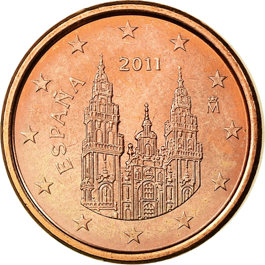 [#700333] Spanien, Euro Cent, 2011, UNZ, Copper Plated Steel, KM:1144