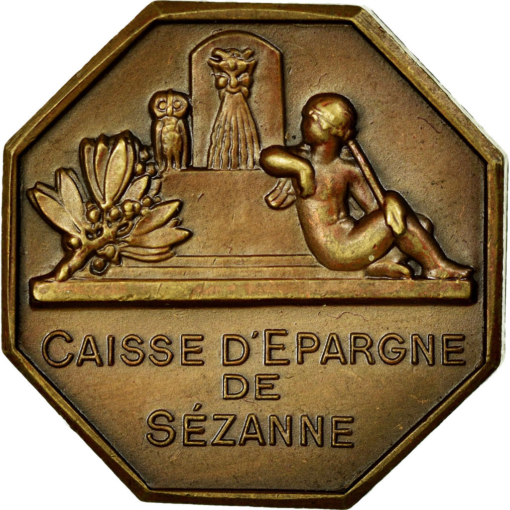 France, Token, Caisse d'Épargne de Sézanne, Bronze, Dammann, 