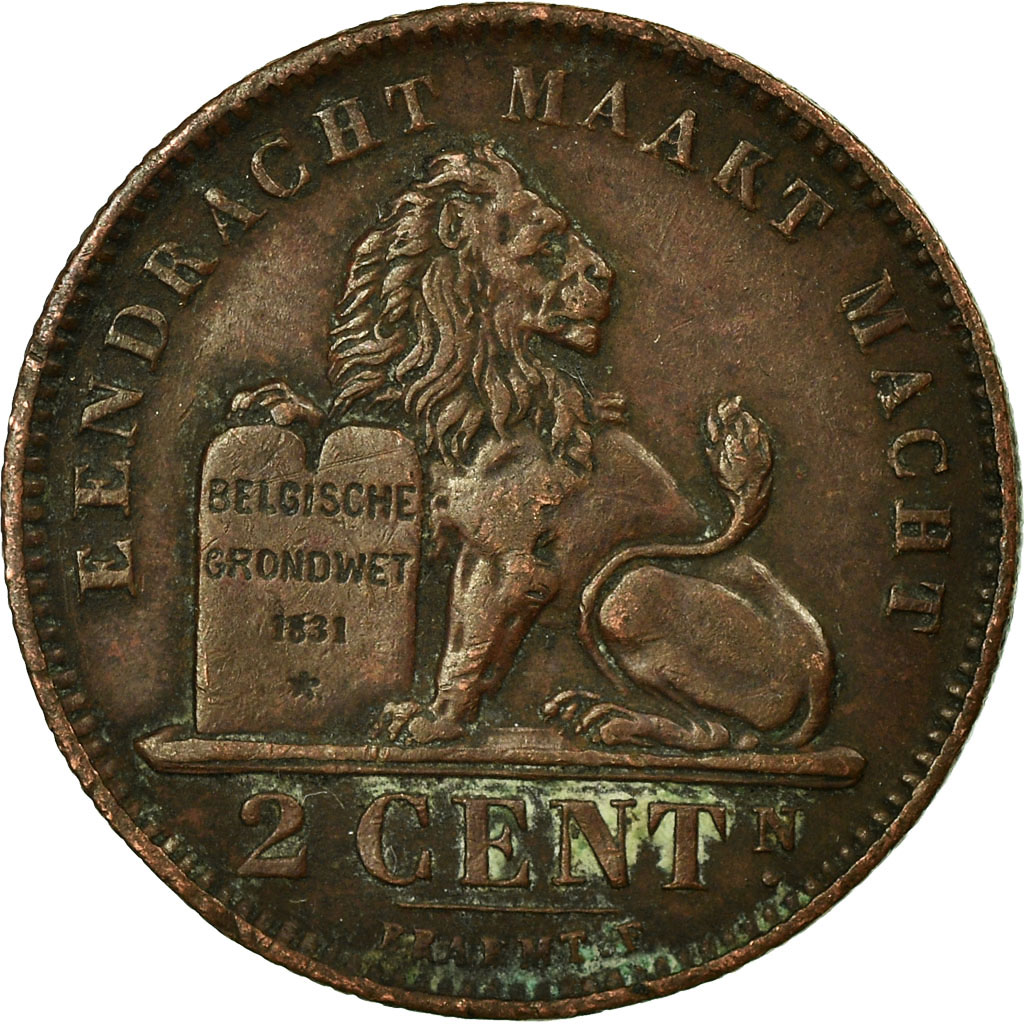 Moneda, Bélgica, Albert I, 2 Centimes, 1912, BC+, Cobre, KM:65