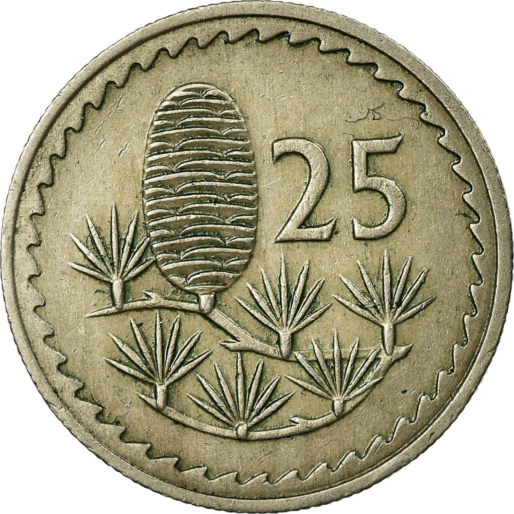 Moneda, Chipre, 25 Mils, 1968, MBC, Cobre - níquel, KM:40