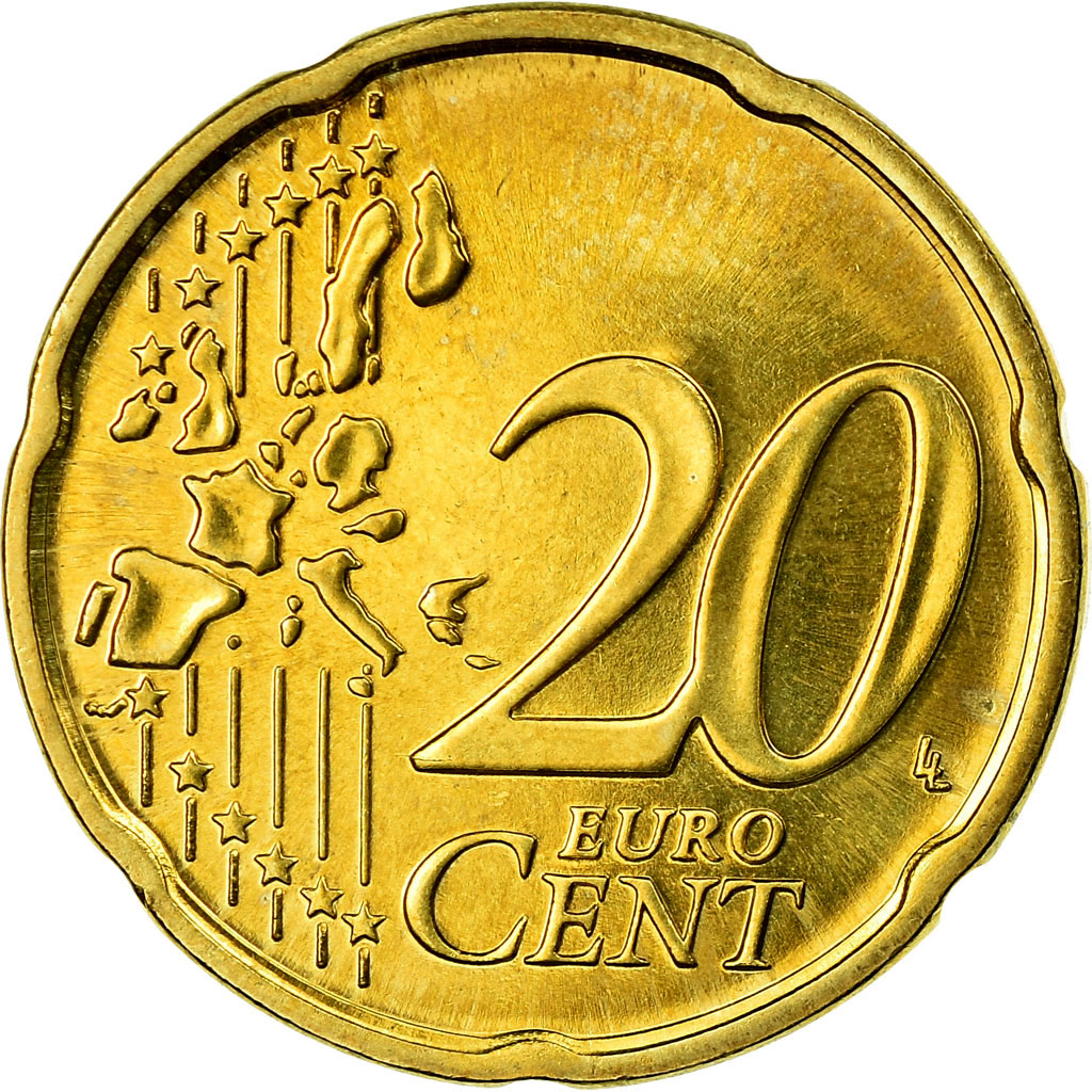 [#701753] Luxemburg, 20 Euro Cent, 2006, UNZ, Messing, KM:79