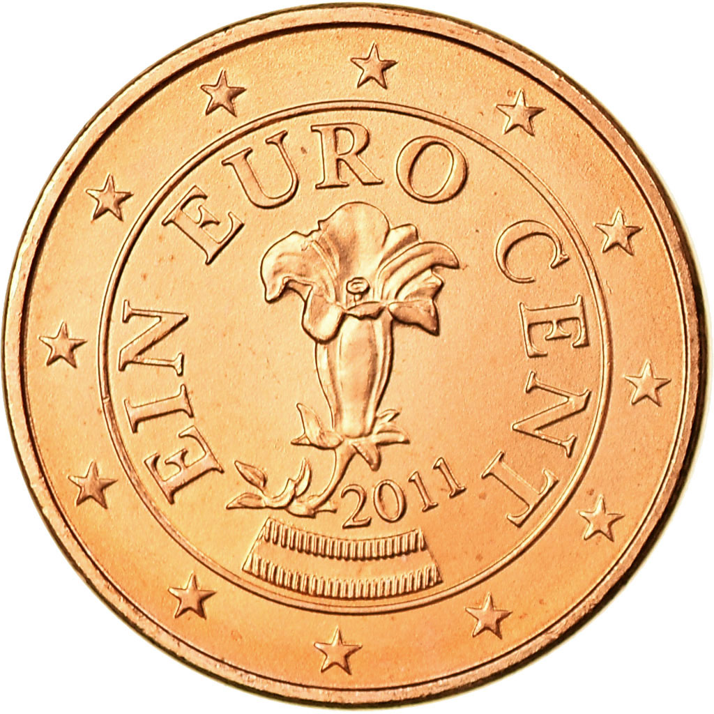 [#701829] Österreich, Euro Cent, 2011, UNZ, Copper Plated Steel, KM:3082