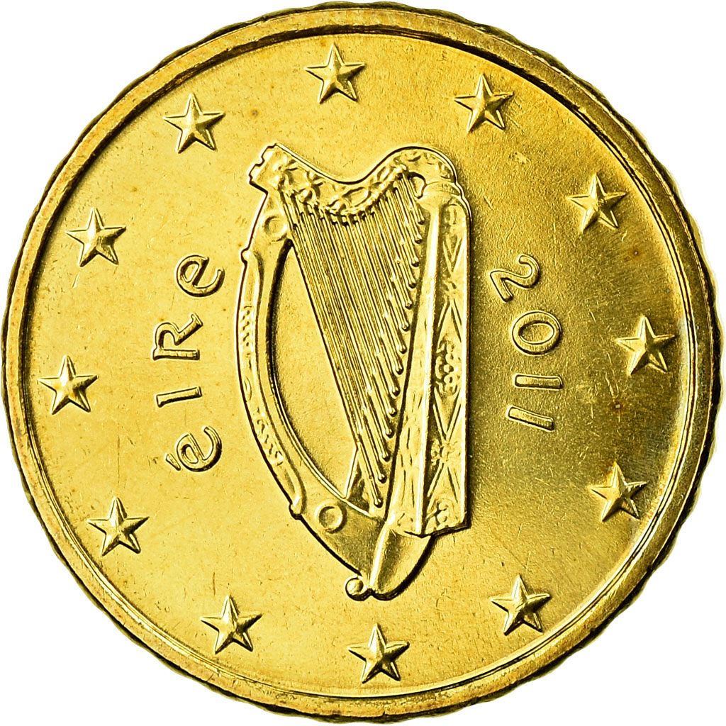 IRELAND REPUBLIC, 10 Euro Cent, 2011, UNZ, Messing, KM:47
