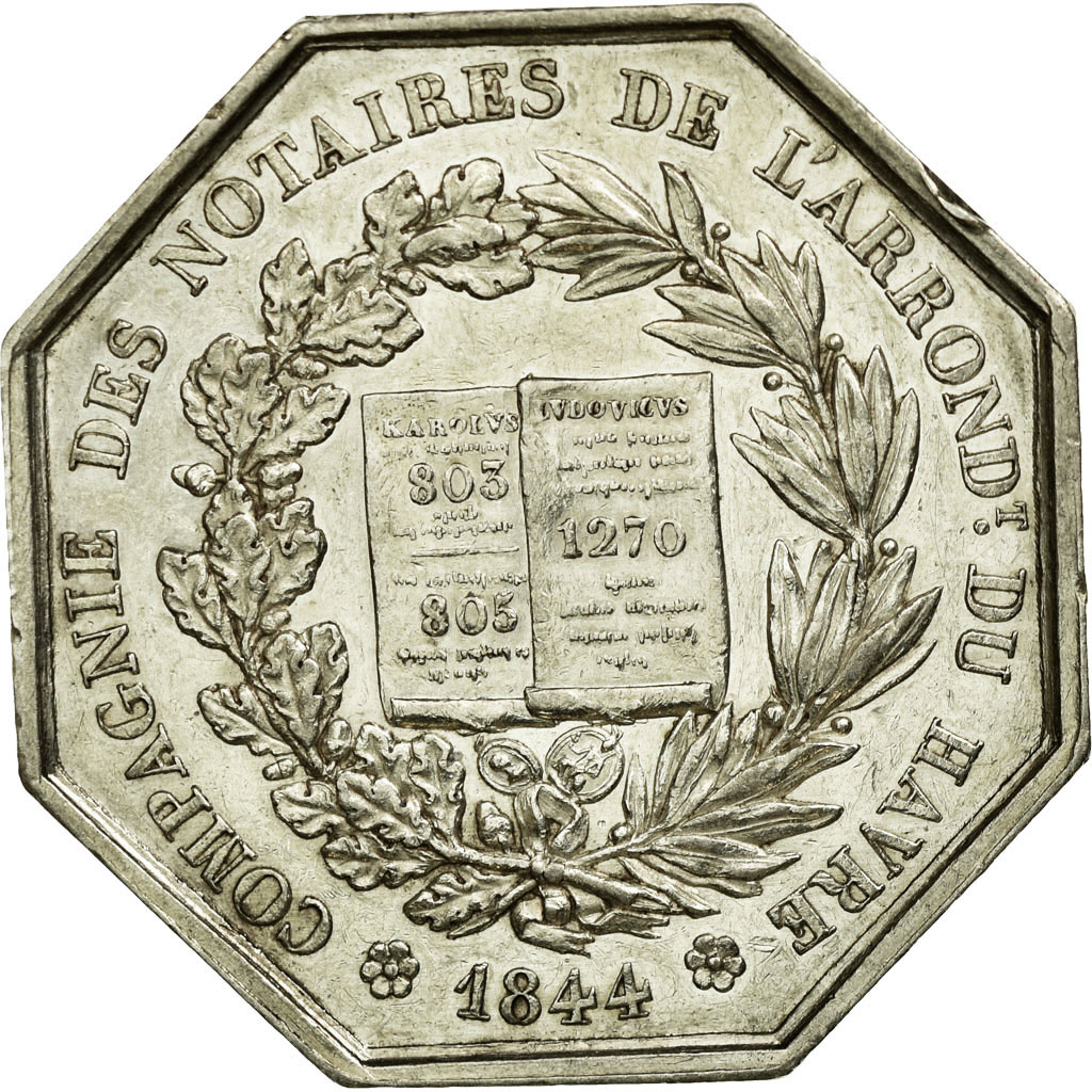 Frankrijk, Token, Notary, 1844, PR, Zilver, Lerouge:146