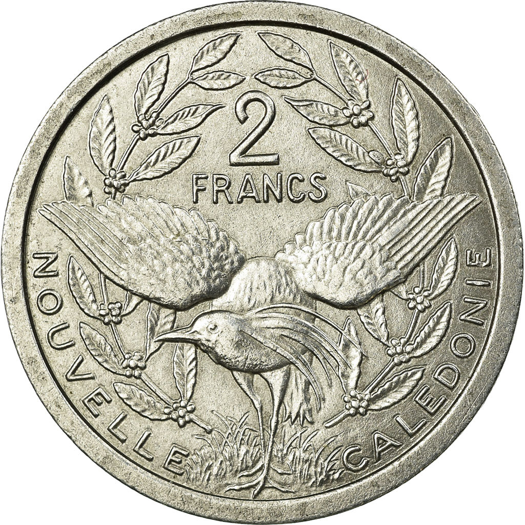 Moneda, Nueva Caledonia, 2 Francs, 1982, Paris, EBC, Aluminio, KM:14