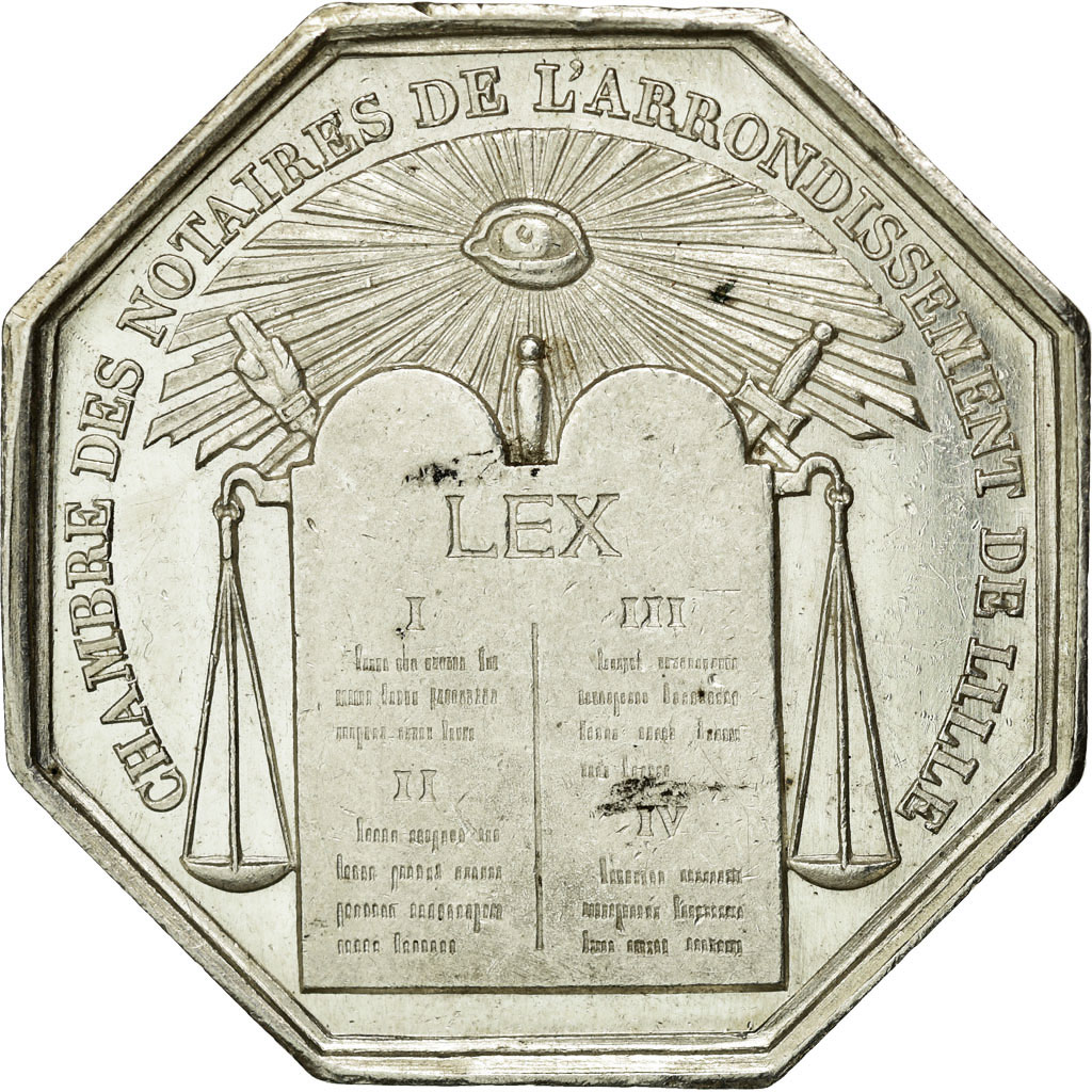 Frankrijk, Token, Notary, PR, Zilver, Lerouge:160