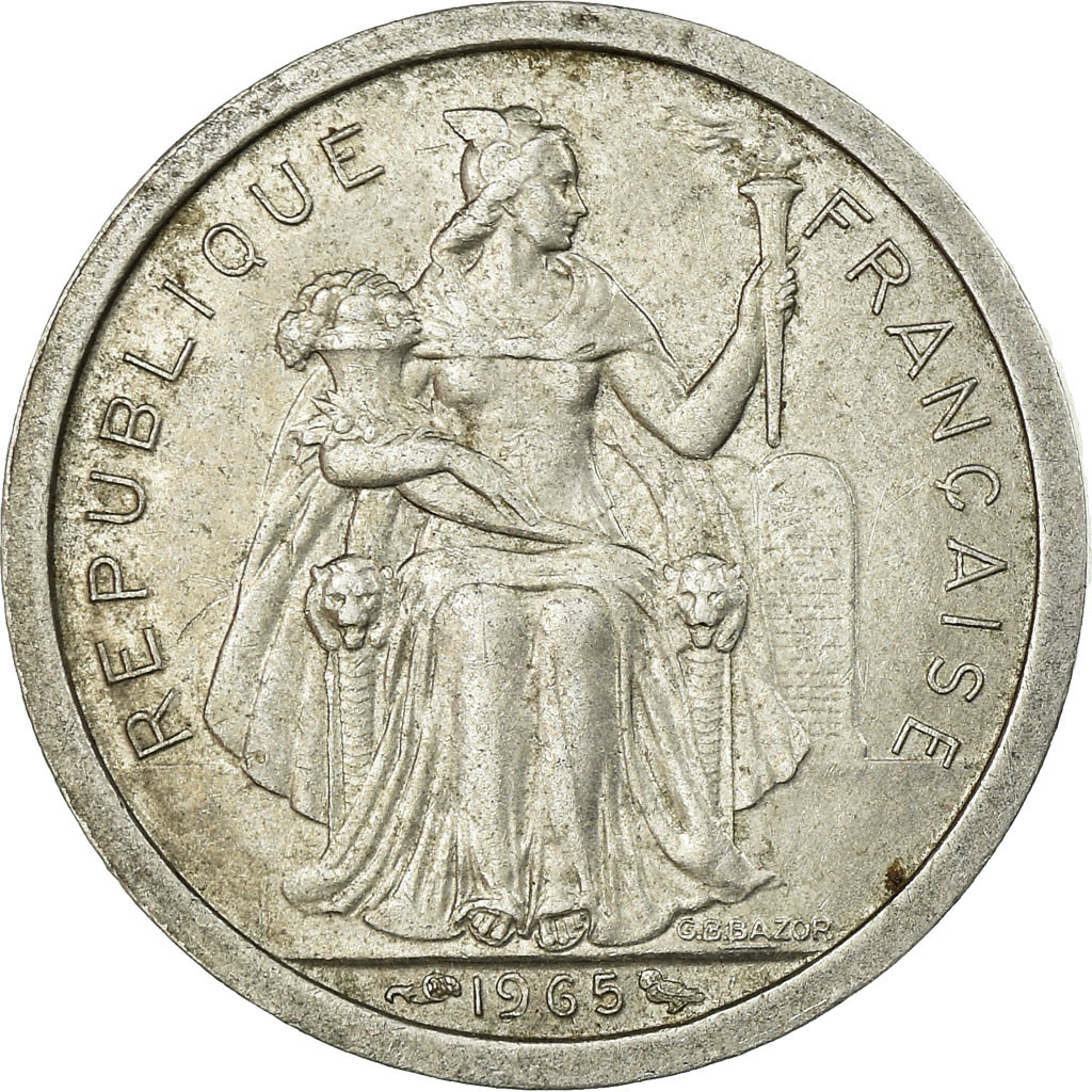 Moneda, Polinesia francesa, Franc, 1965, MBC, Aluminio, KM:2