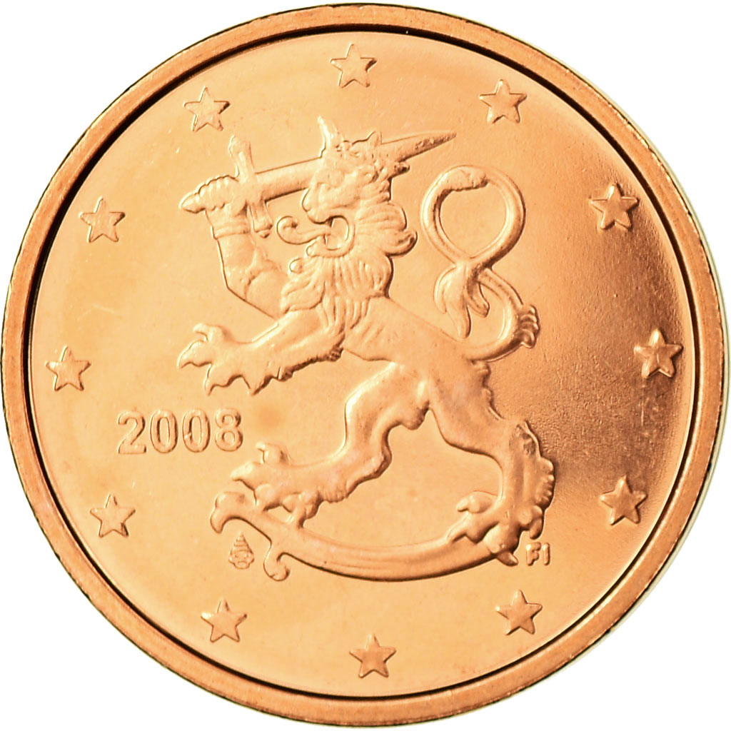 Finnland, 2 Euro Cent, 2008, STGL, Copper Plated Steel, KM:99