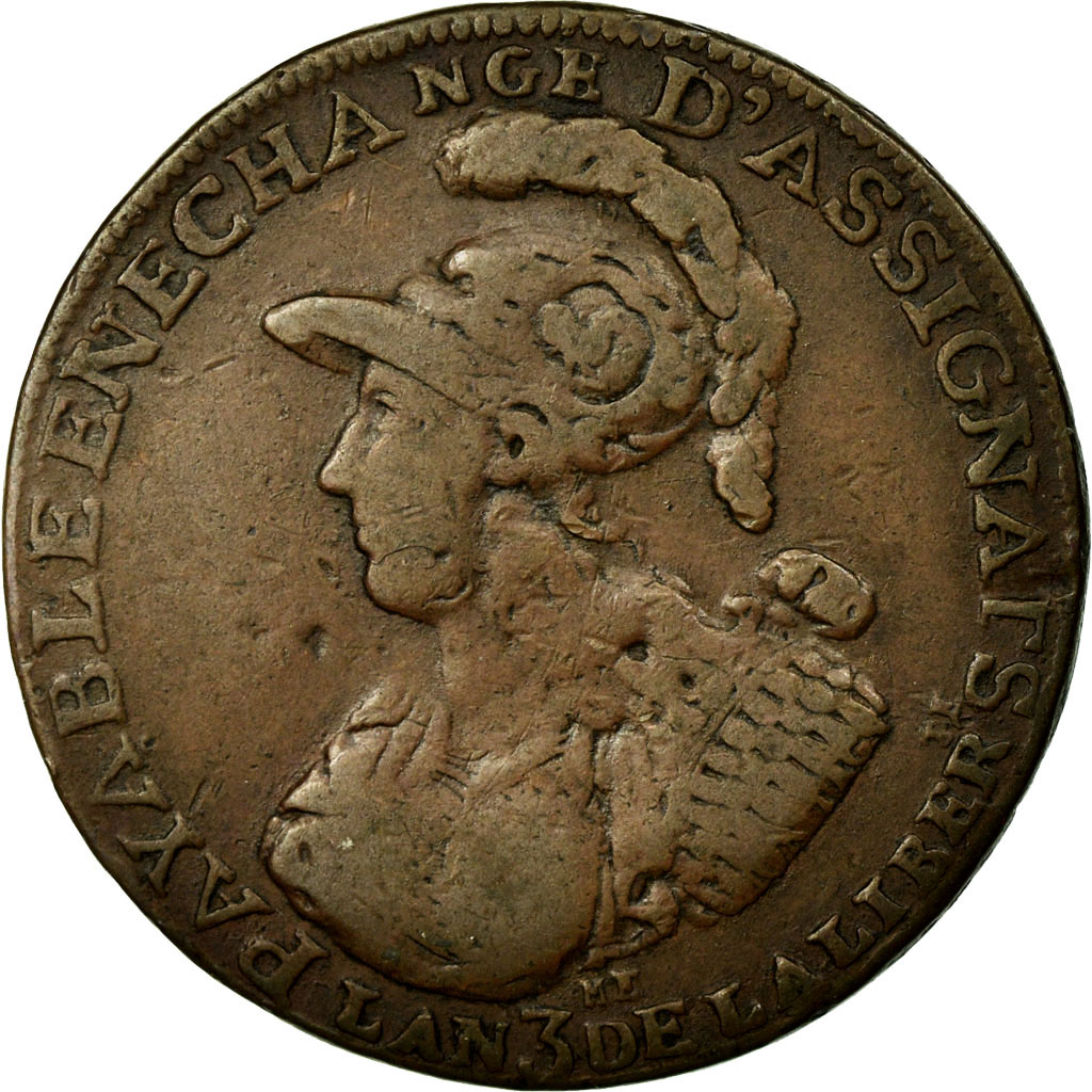 Munten, Frankrijk, 2 Sols 6 Deniers, 1791, ZF, Koper, Brandon:210a