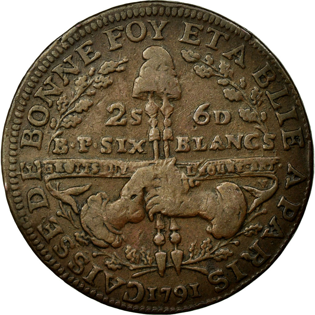 Munten, Frankrijk, 2 Sols 6 Deniers, 1791, ZF, Koper, Brandon:210a