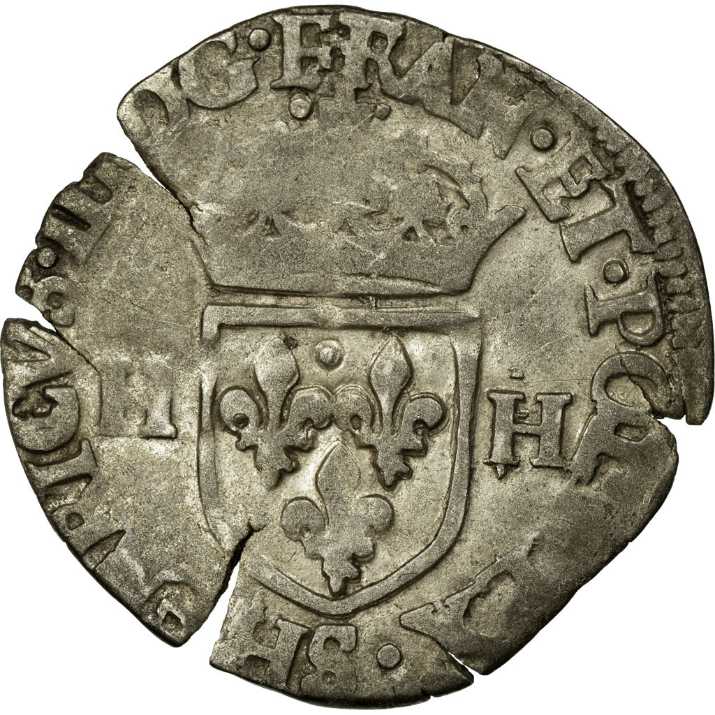 Coin, France, Douzain, 1577, Troyes, , Billon, Duplessy:1140