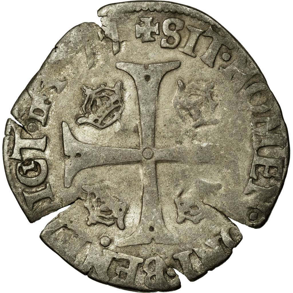 Coin, France, Douzain, 1577, Troyes, , Billon, Duplessy:1140