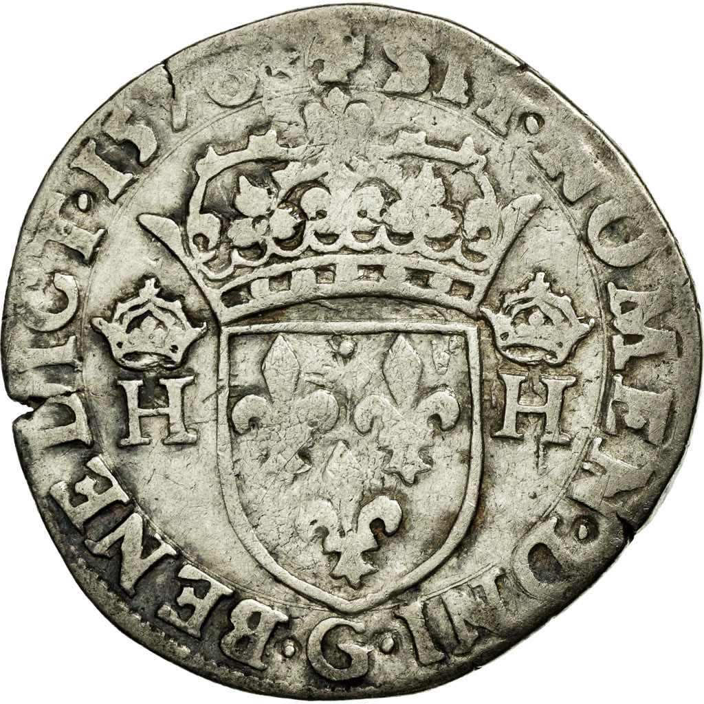 Coin, France, Teston, 1576, Poitiers, , Silver, Duplessy:1126