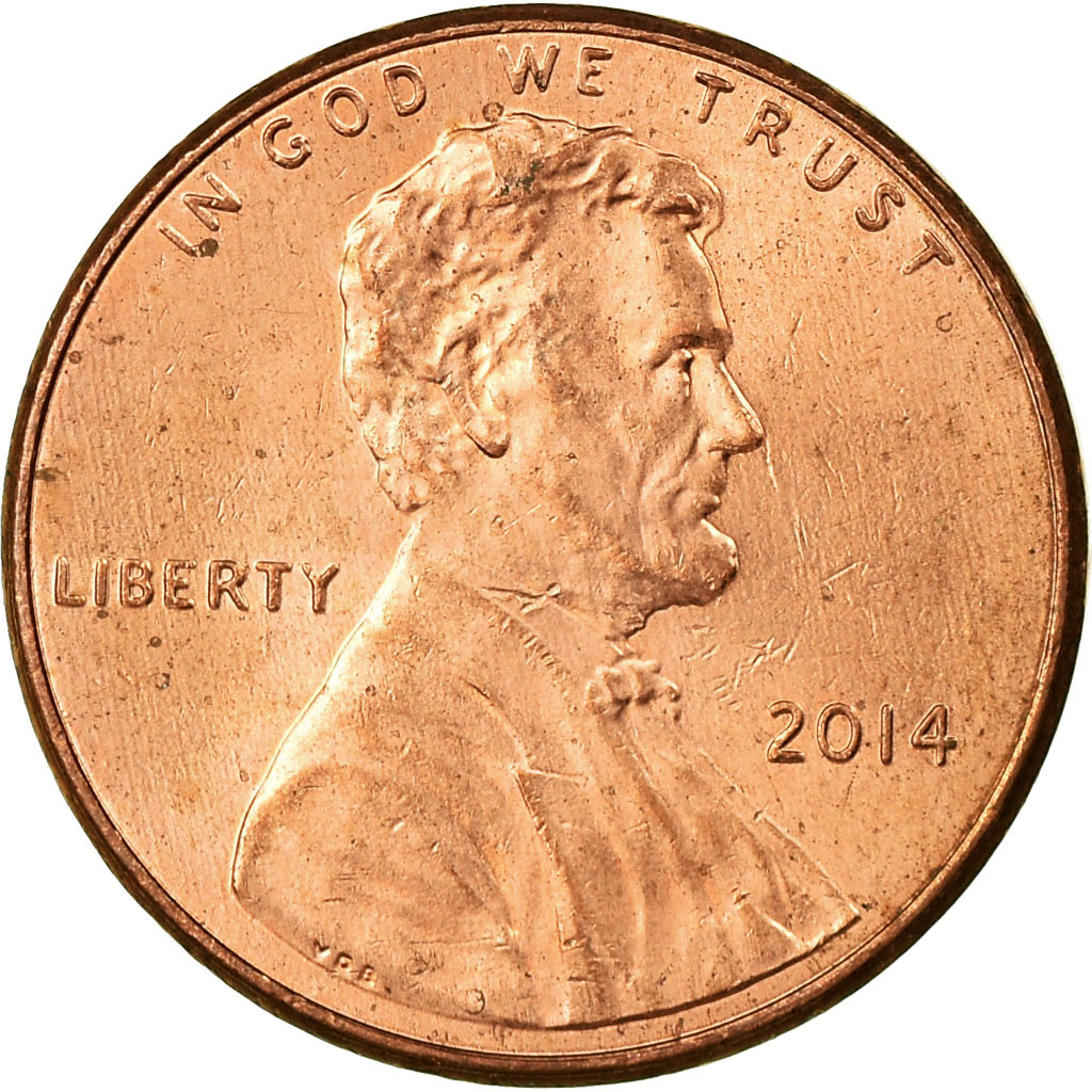 Moneda, Estados Unidos, Cent, 2014, U.S. Mint, MBC, Cobre chapado en cinc