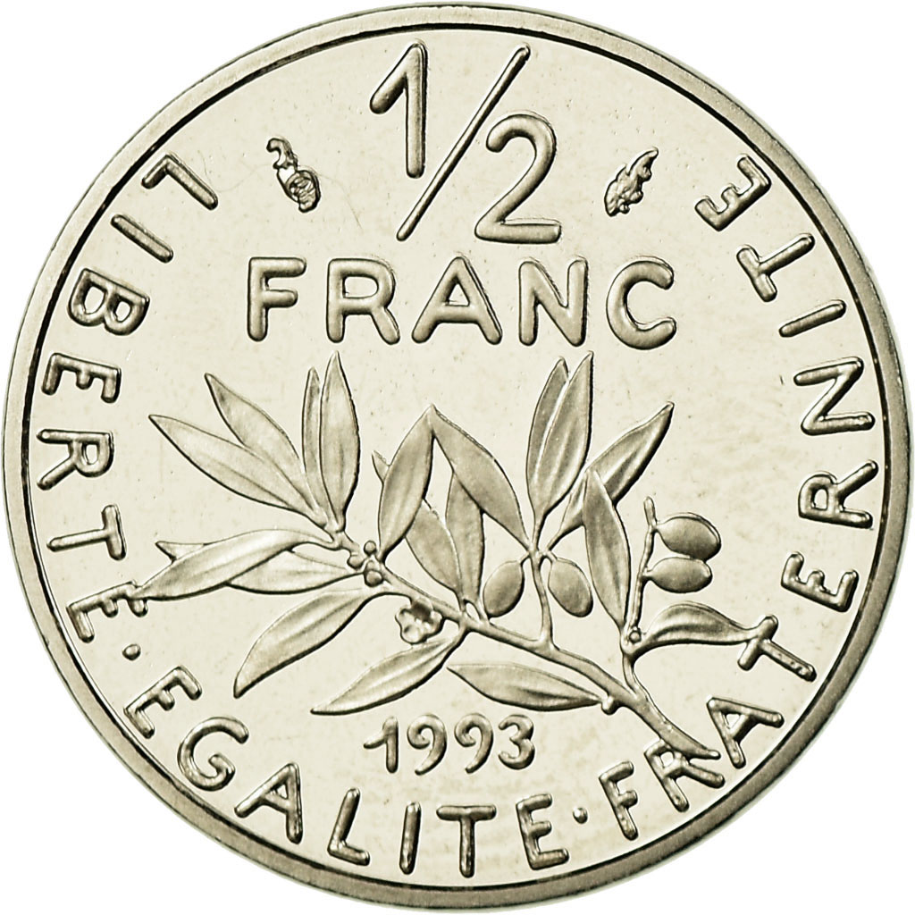Coin, France, Semeuse, 1/2 Franc, 1993, Paris, Proof, , Nickel