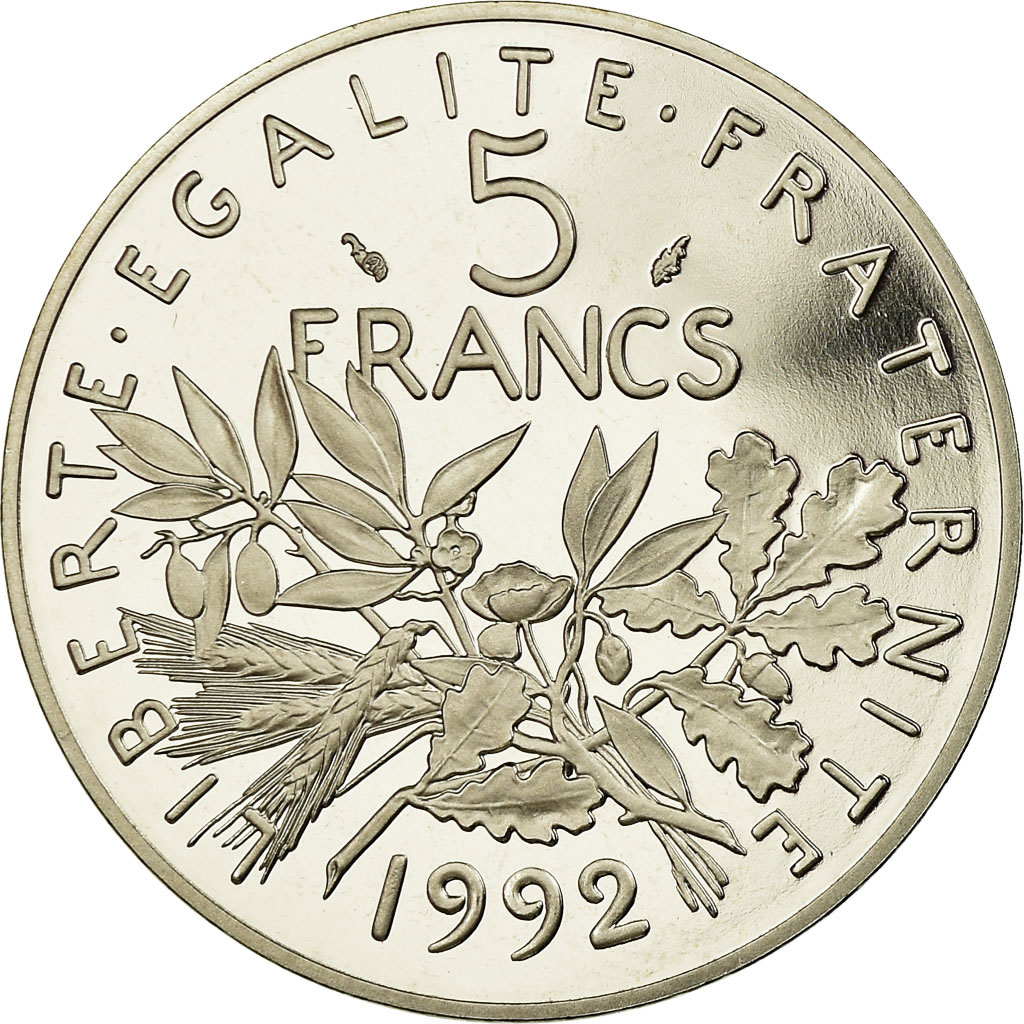 Coin, France, Semeuse, 5 Francs, 1992, Paris, Proof, , Nickel Clad