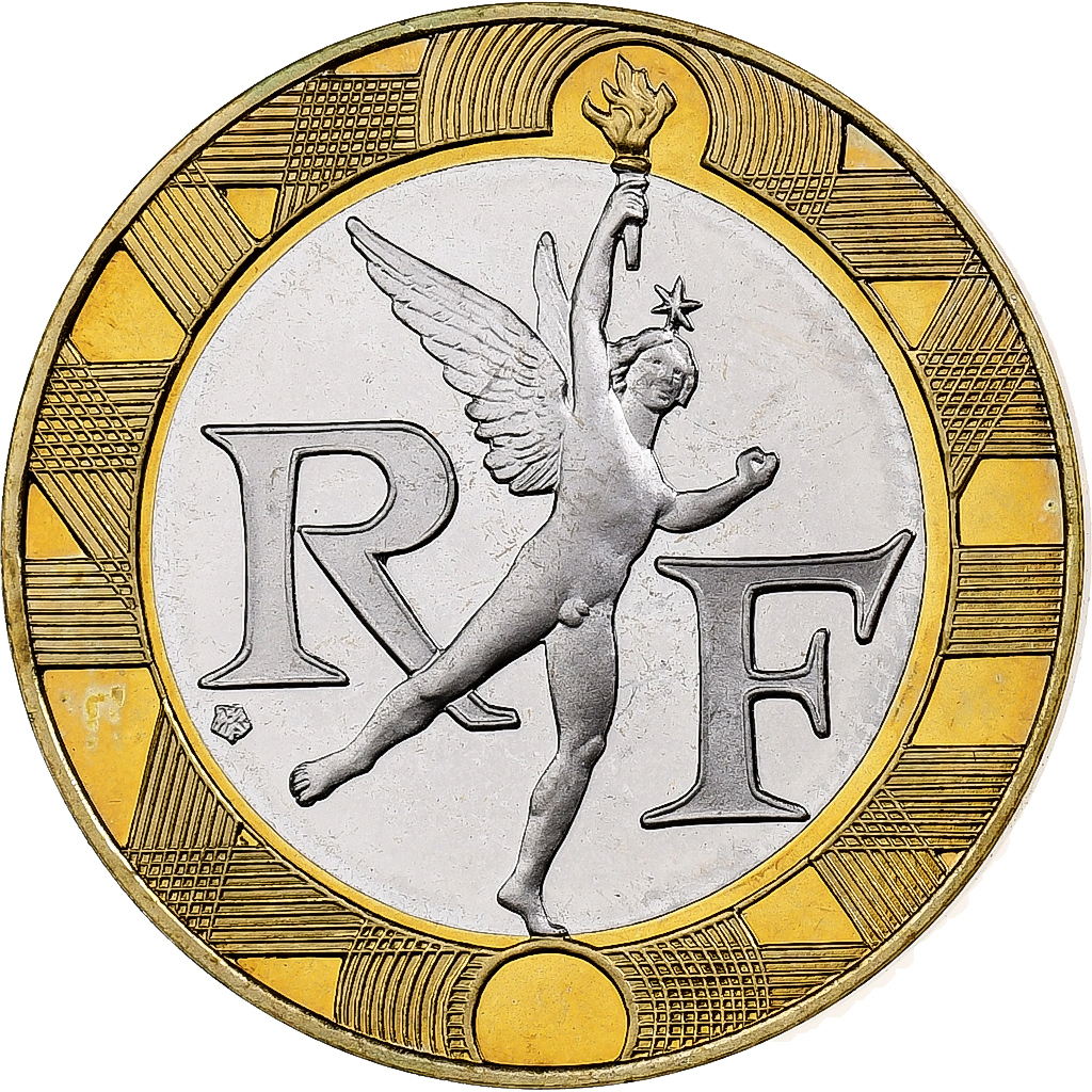 France, 10 Francs, Génie, 1993, Paris, Proof, Bi-Metallic, 