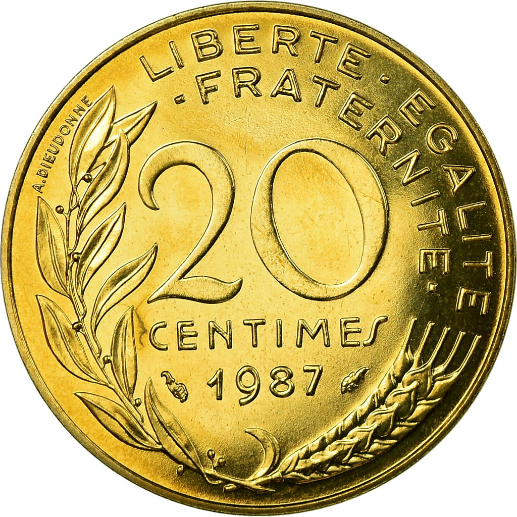 Monnaie, France, Marianne, 20 Centimes, 1987, Paris, FDC, Aluminum-Bronze