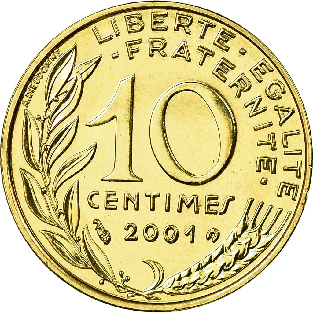 Coin, France, Marianne, 10 Centimes, 2001, Paris, , Aluminum-Bronze