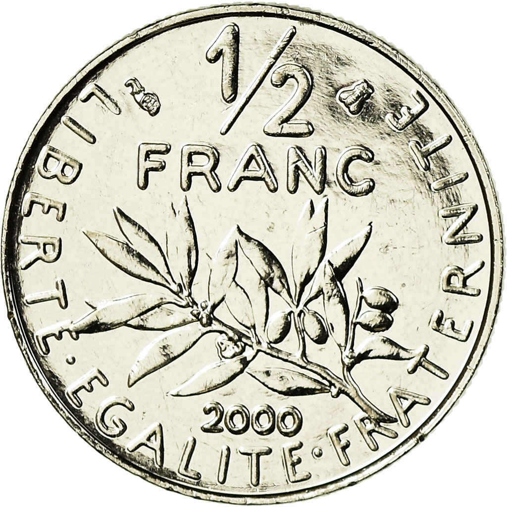Moneda, Francia, Semeuse, 1/2 Franc, 2000, Paris, FDC, Níquel, KM:931.2