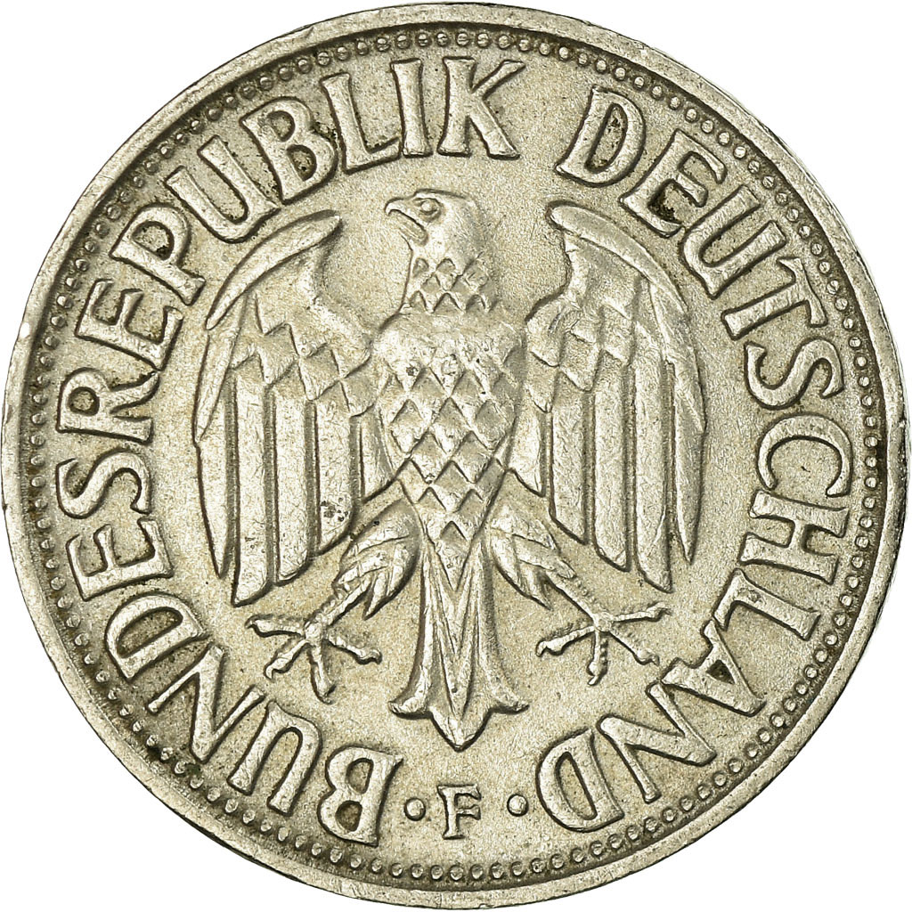 Moneda, ALEMANIA - REPÚBLICA FEDERAL, Mark, 1966, Stuttgart, MBC, Cobre -