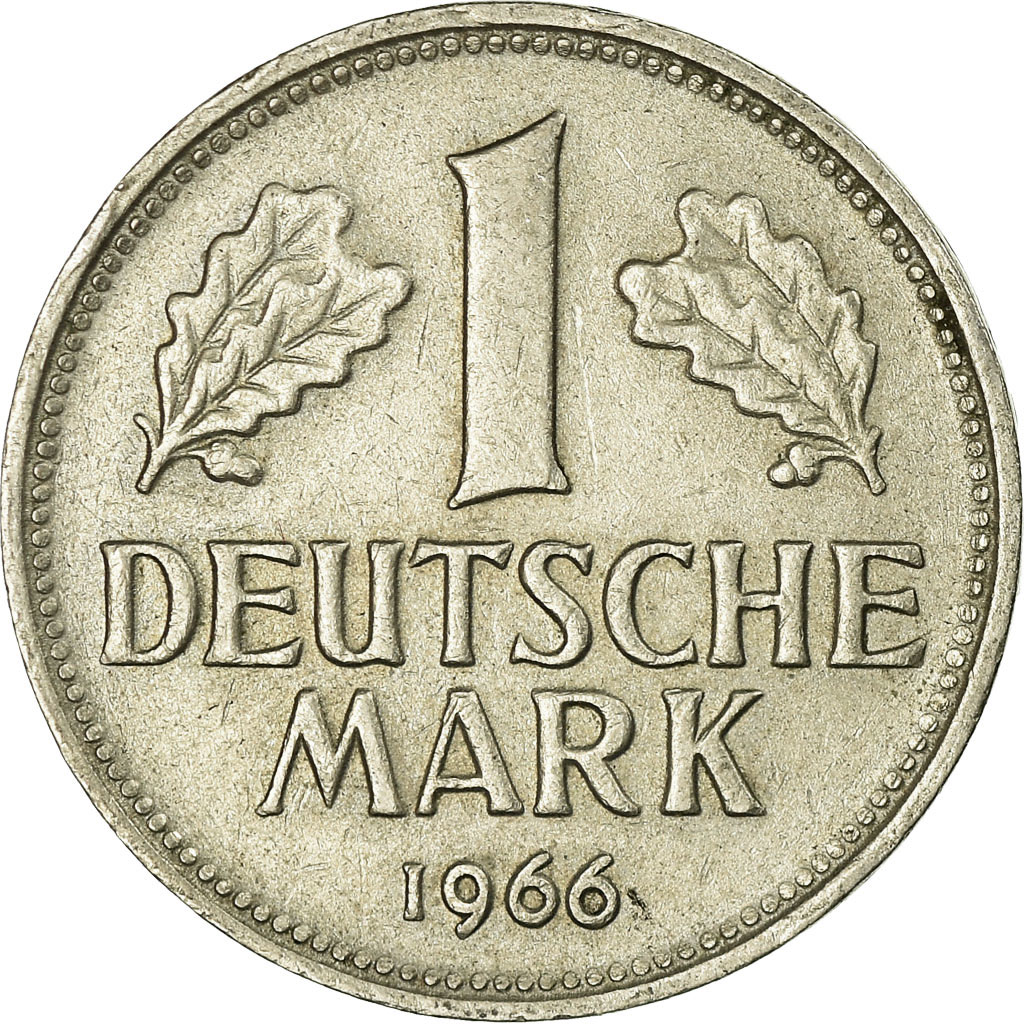 Moneda, ALEMANIA - REPÚBLICA FEDERAL, Mark, 1966, Stuttgart, MBC, Cobre -