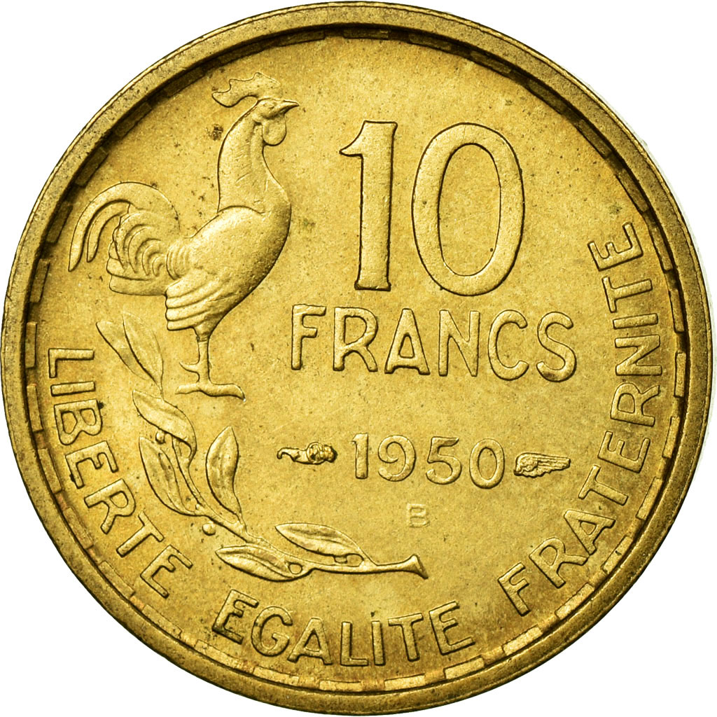 Coin, France, Guiraud, 10 Francs, 1950, Beaumont le Roger, 