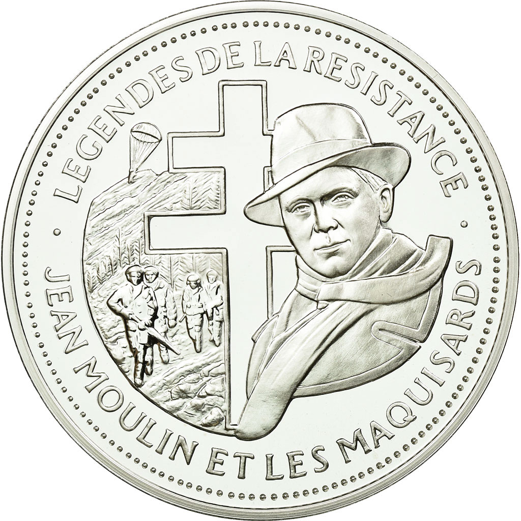 France, Medal, Jean Moulin et les Maquisards, History, , Silver
