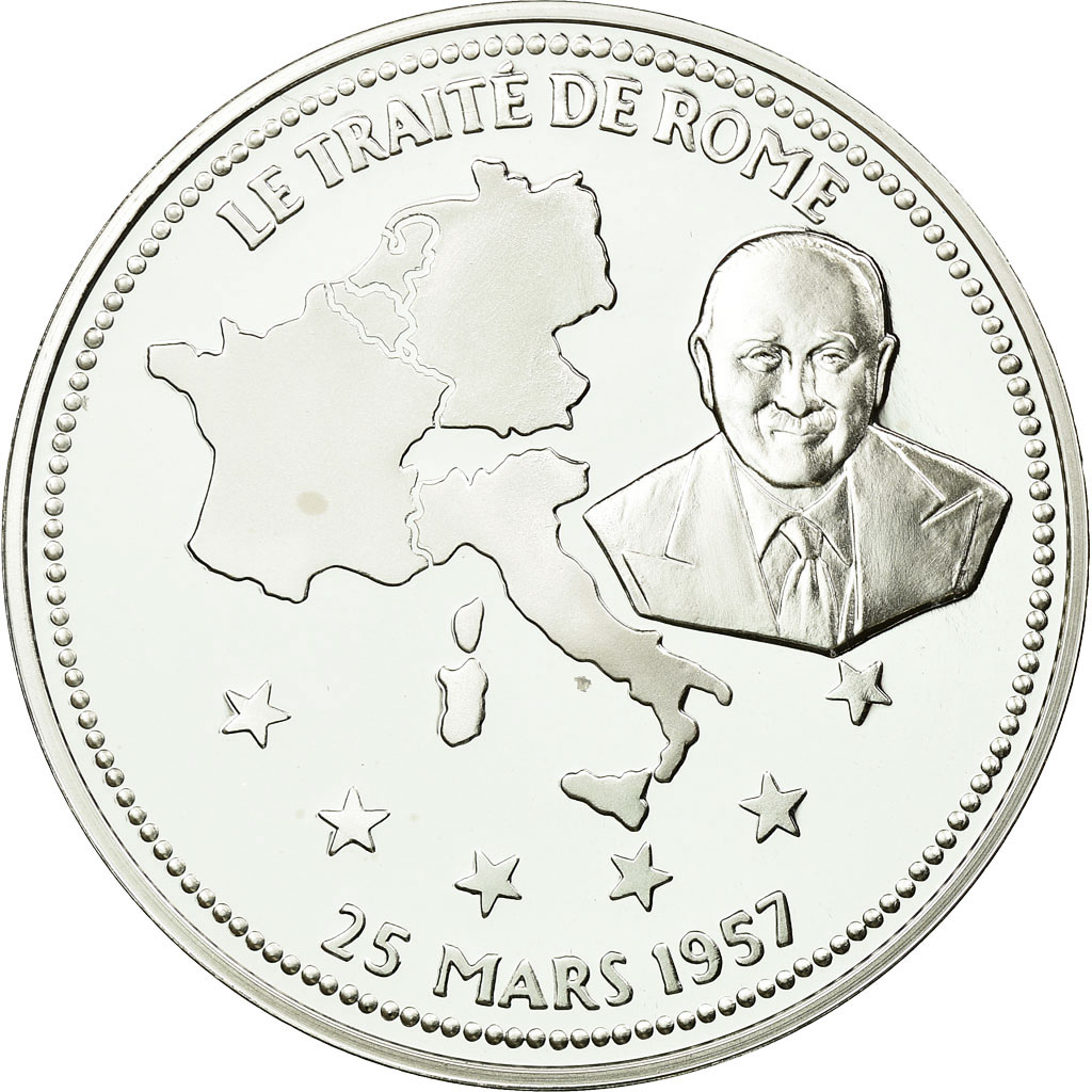 France, Medal, Le Traité de Rome, History, , Silver