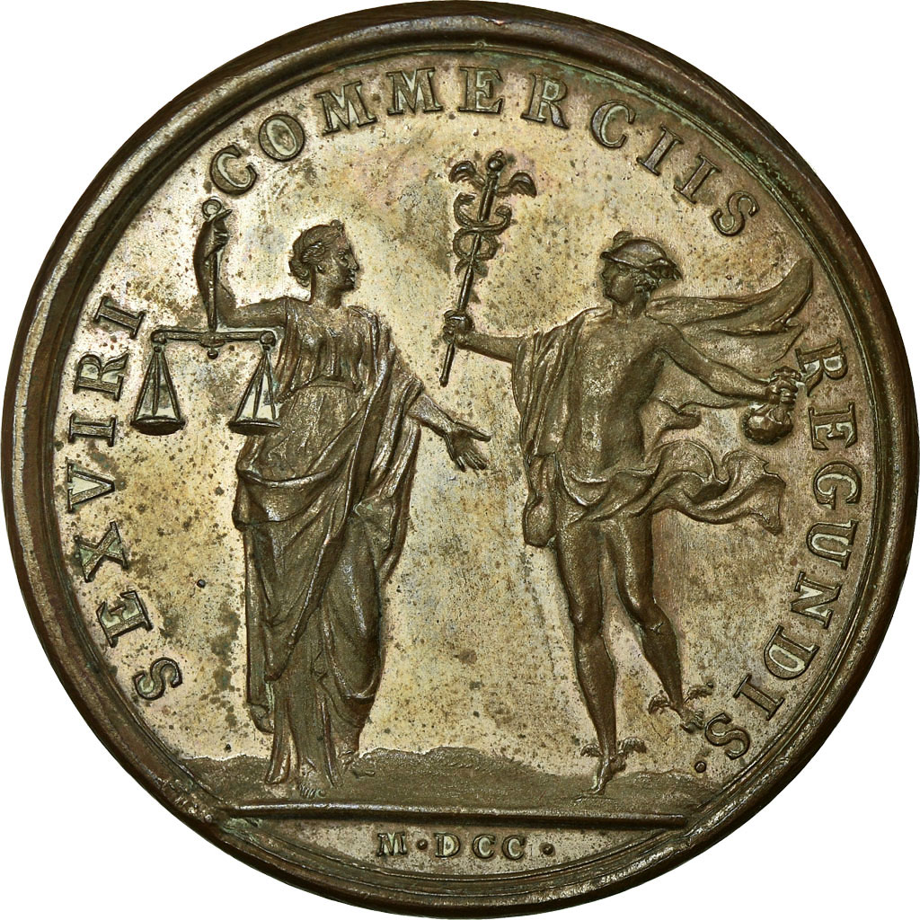 France, Medal, Louis XIV, Chambre de Commerce, 1700, Mauger, , Copper