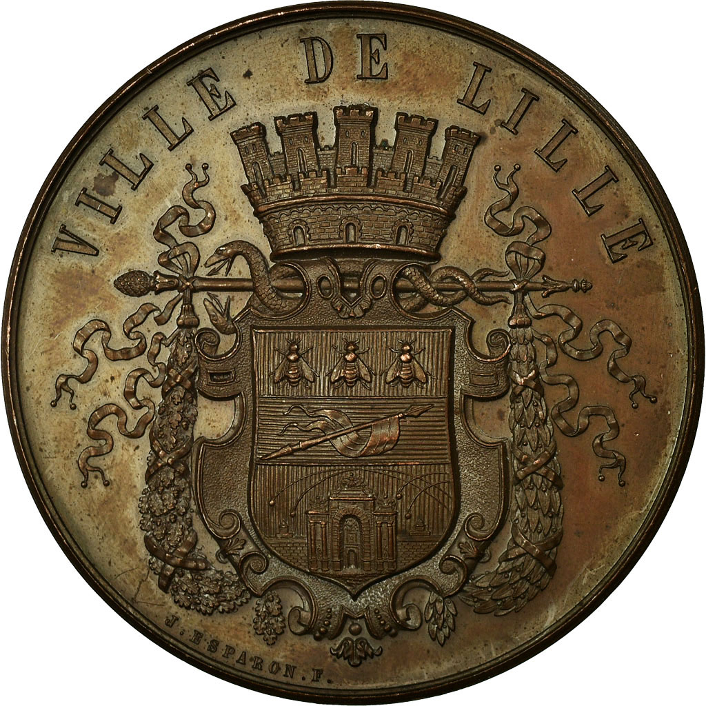 France, Medal, Concours International de Sciences, Ville de Lille, 1879