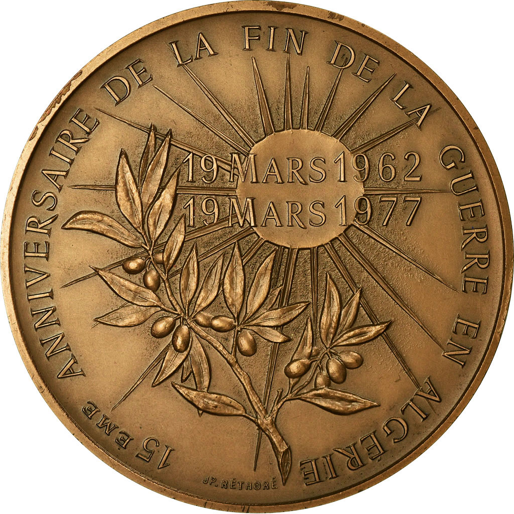France, Medal, FNACA, Fin de la Guerre en Algérie, 1977, Réthoré, 