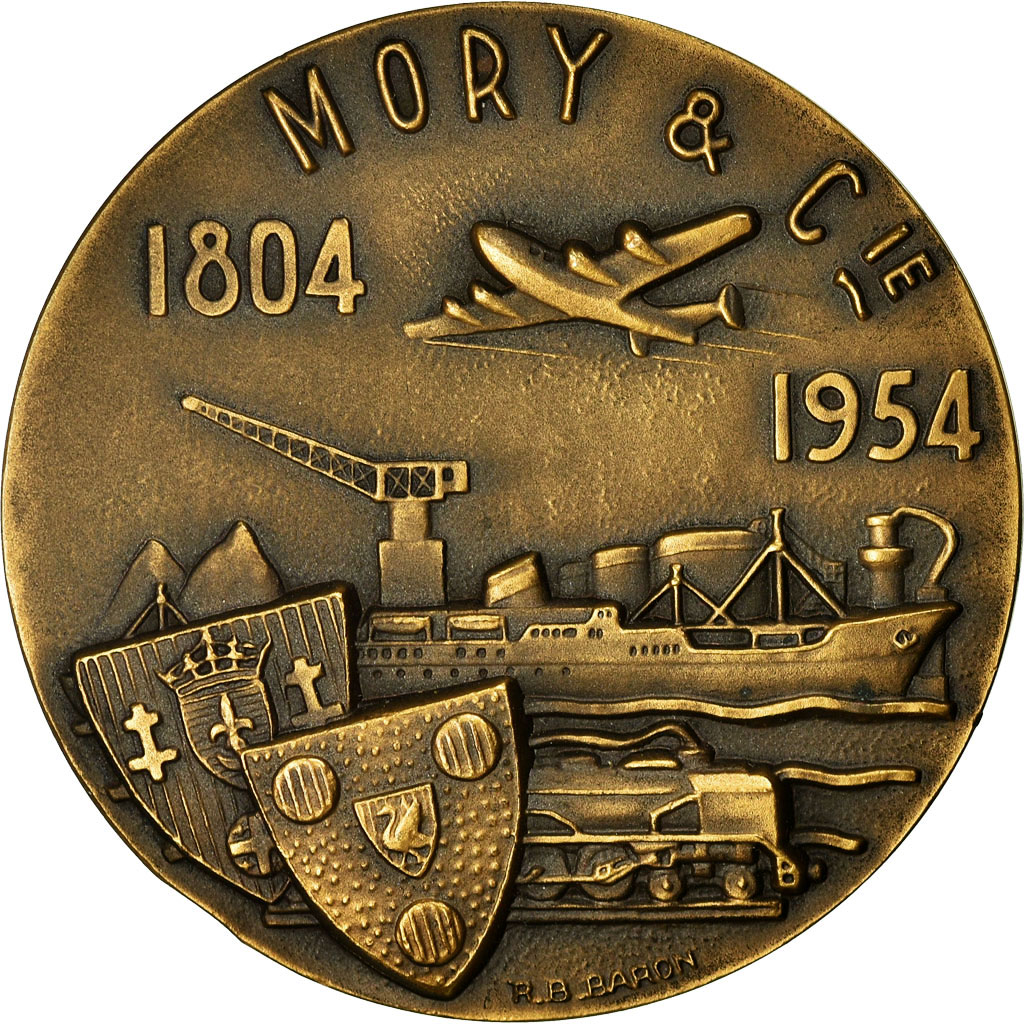 France, Medal, Nicolas Toussaint Mory, Transport, Shipping, 1954, Baron