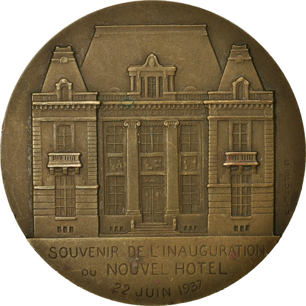 France, Medal, Banque, Caisse d'Epargne du Havre, 1937, Blin, AU(55-58), Bronze