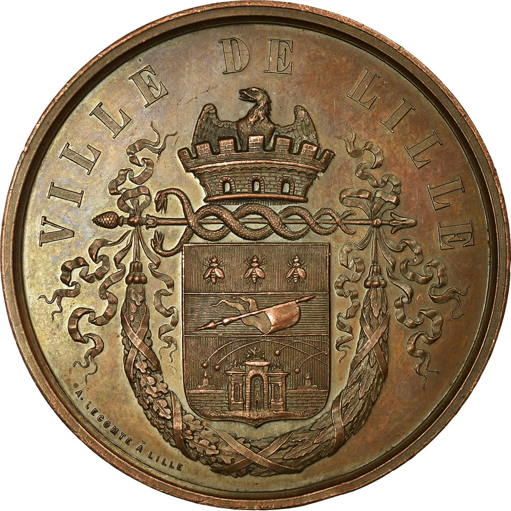 France, Medal, Fête Communale, Concours de Chant, Harmonie Militaire, Lille