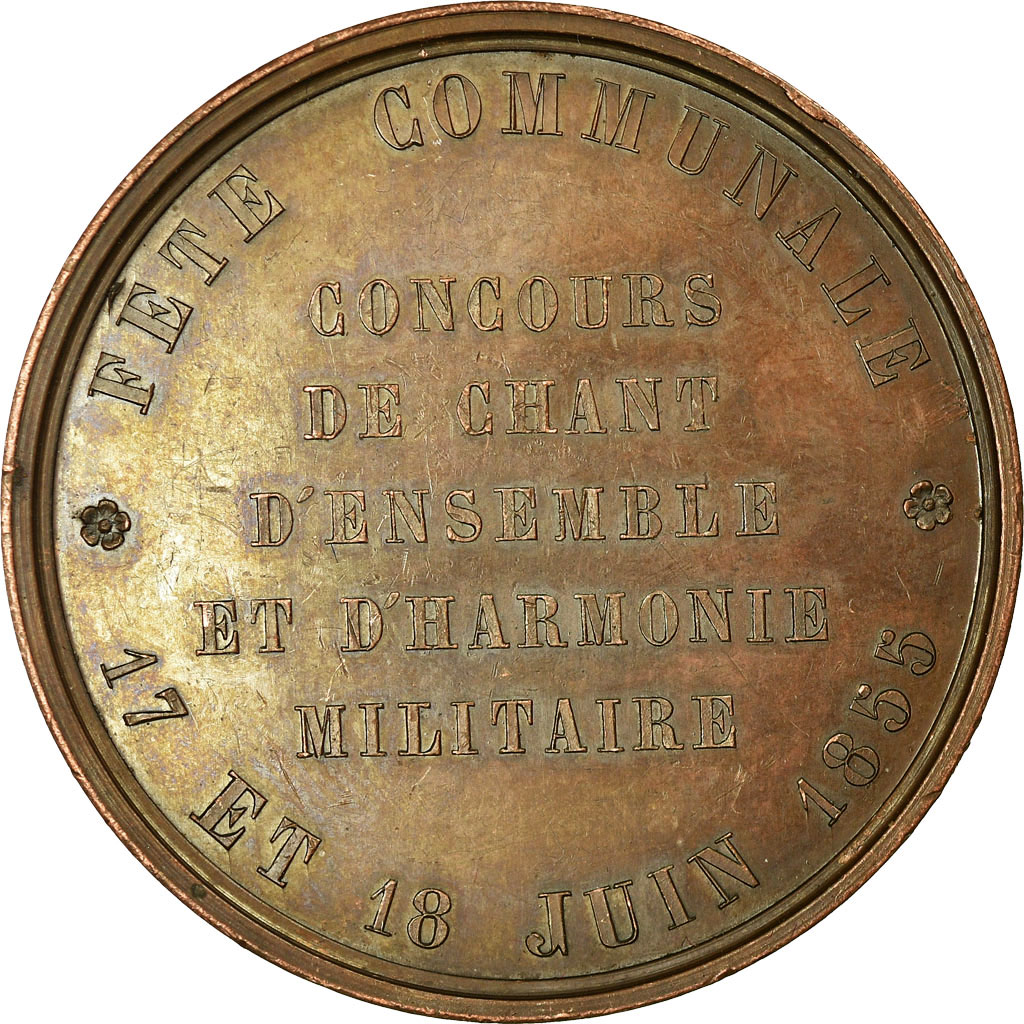 France, Medal, Fête Communale, Concours de Chant, Harmonie Militaire, Lille