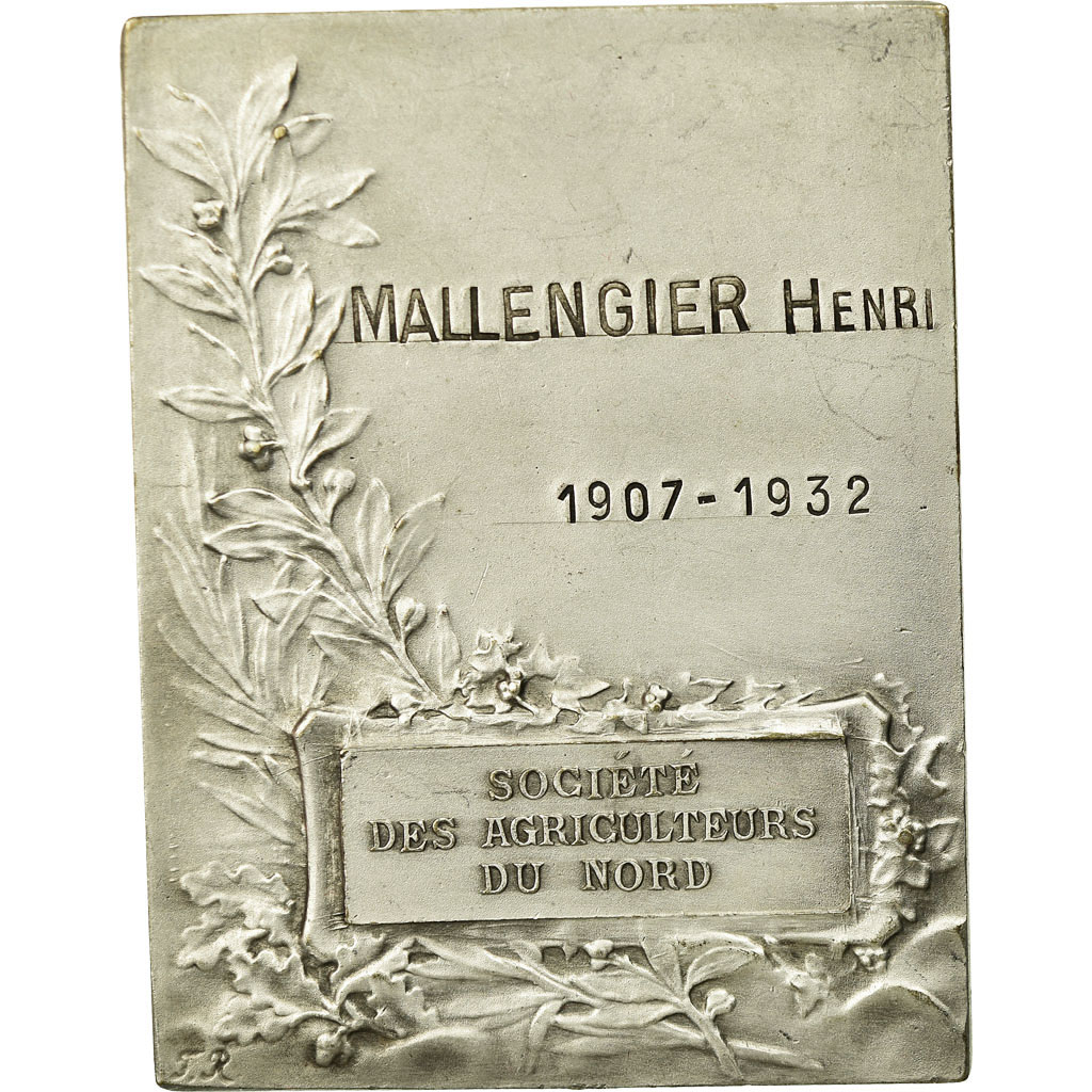 France, Medal, Société des Agriculteurs du Nord, 1932, Rasumny, 