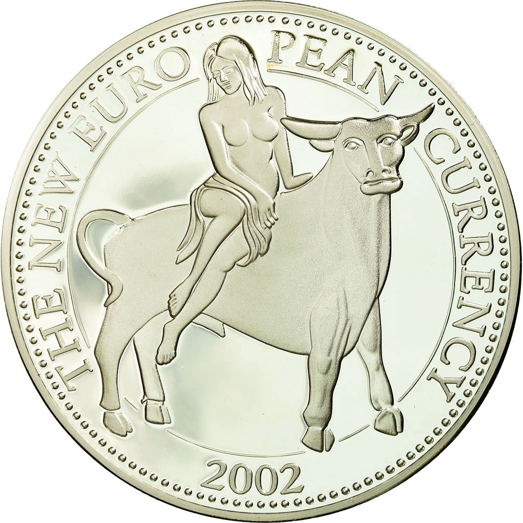 Malta, Medal, The New Euro Pean Currency, 2002, , Copper Plated Silver