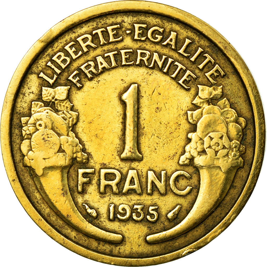 Coin, France, Morlon, Franc, 1935, , Aluminum-Bronze, Gadoury:470