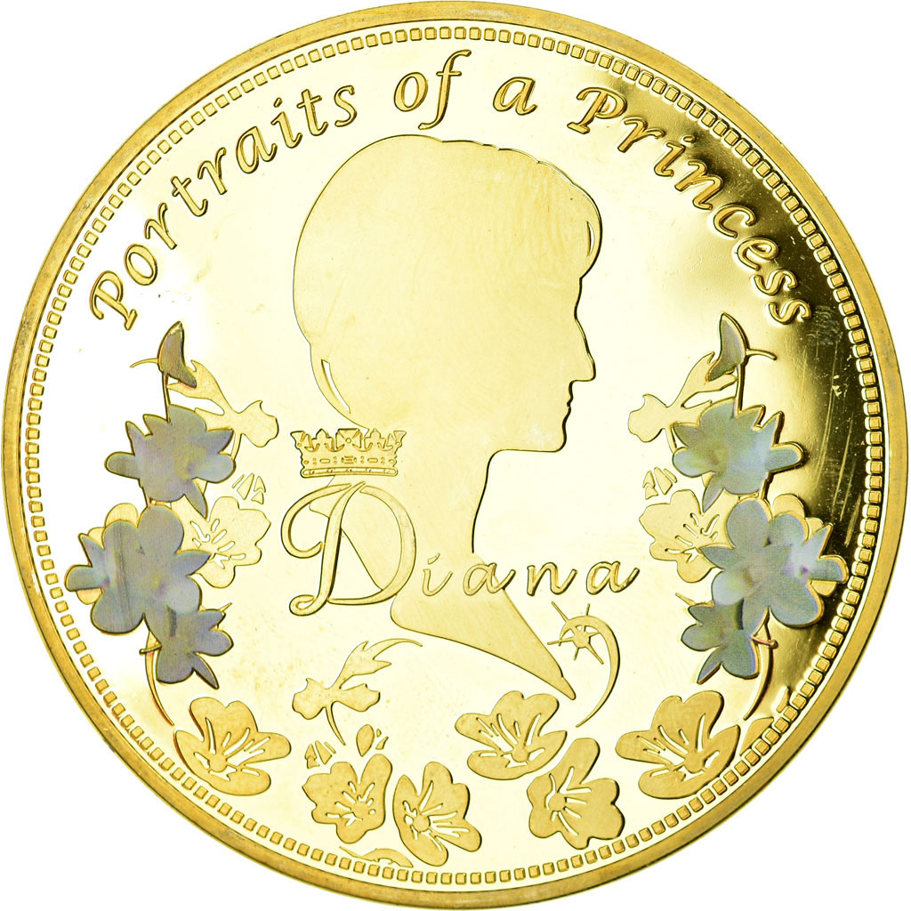 United Kingdom , Medal, Portraits de la Princesse Diana, , Copper Gilt