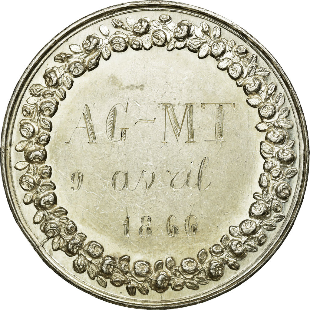 France, Token, Wedding, 1866, , Silver