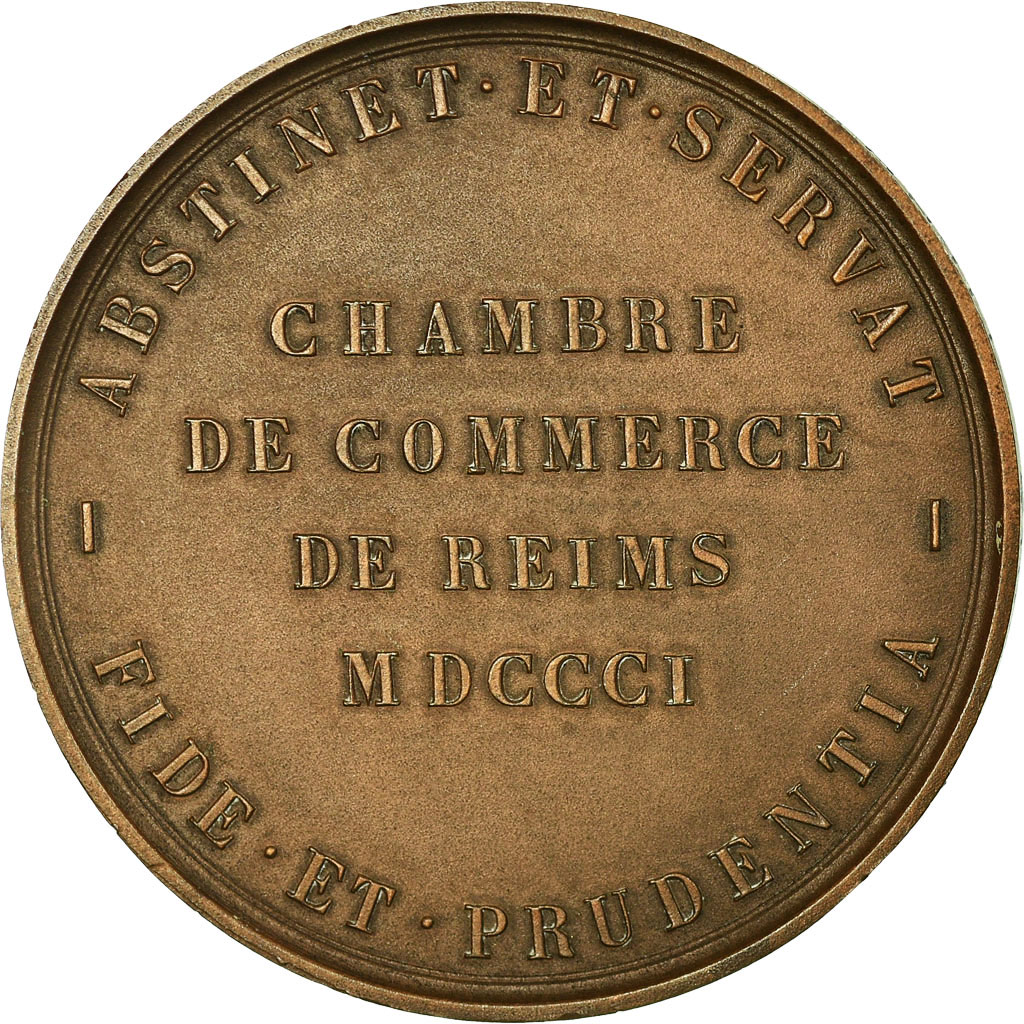 France, Medal, Colbert, Chambre de Commerce de Reims, 1953, T. Bernard, 