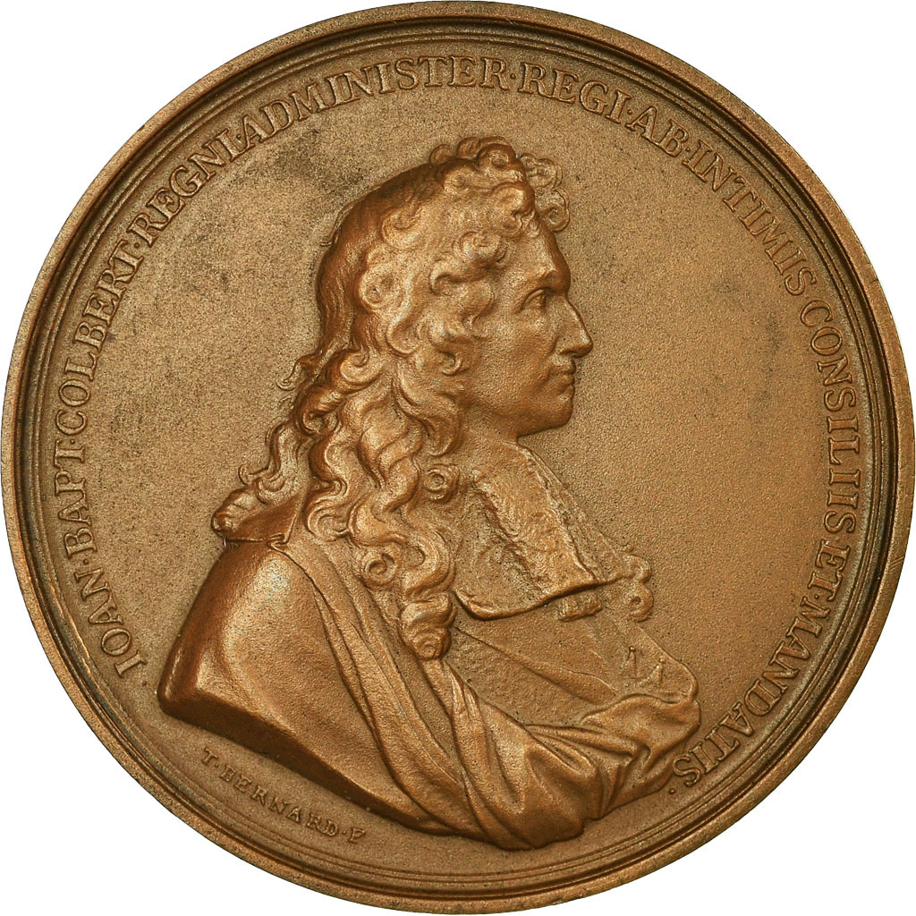 France, Medal, Colbert, Chambre de Commerce de Reims, T. Bernard, , Bronze