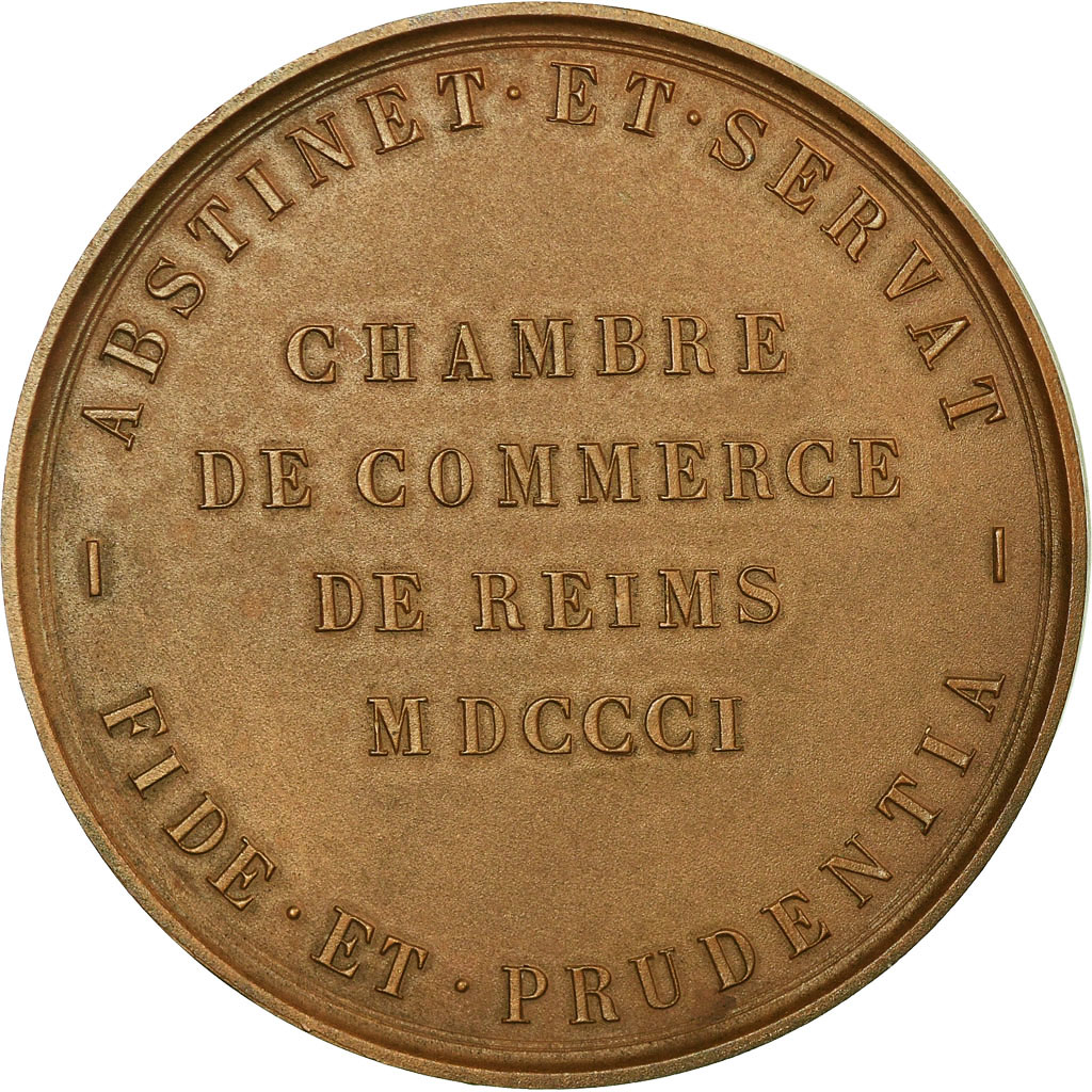 France, Medal, Colbert, Chambre de Commerce de Reims, T. Bernard, , Bronze