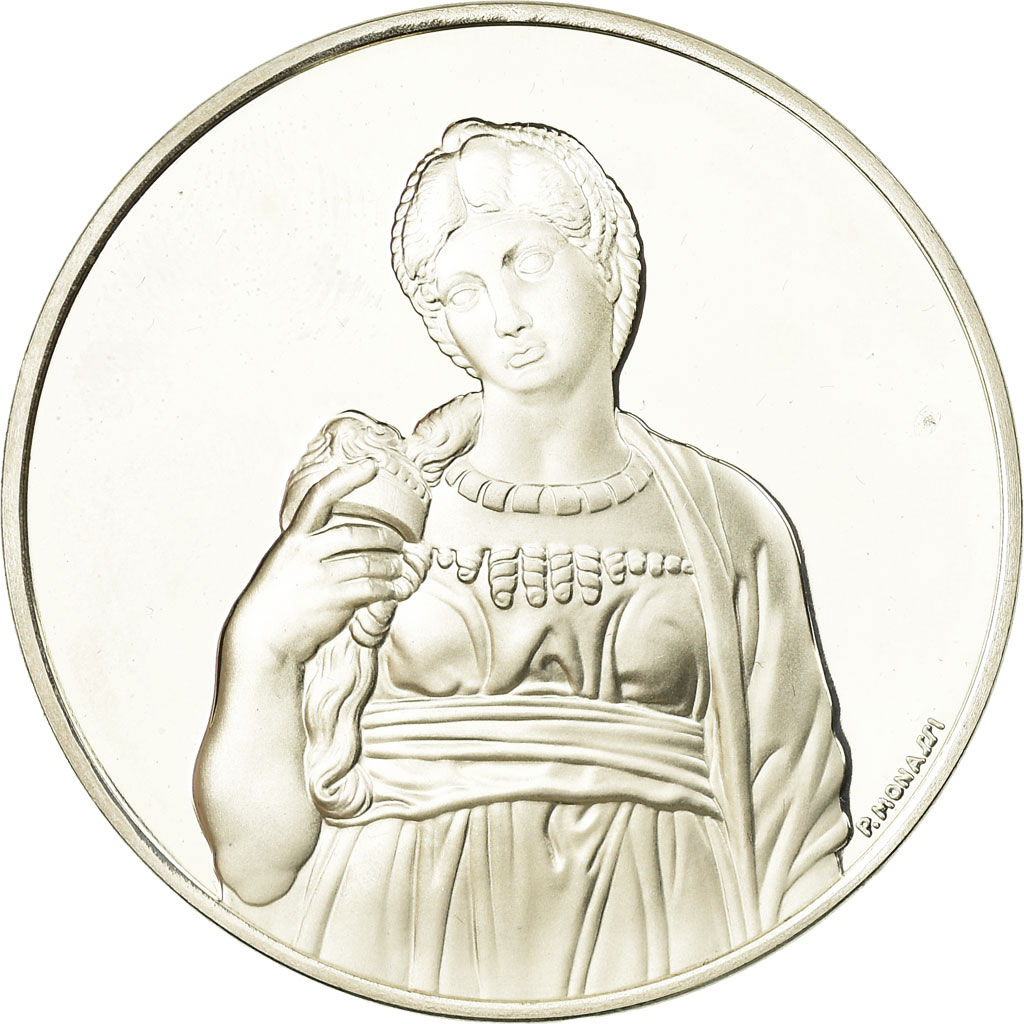 France, Medal, Peinture, Michel Ange, Léa, Monassi, , Silver