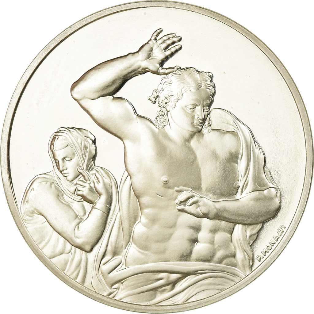 France, Medal, Peinture, Michel Ange, le Juge Christ et Marie, Monassi, 